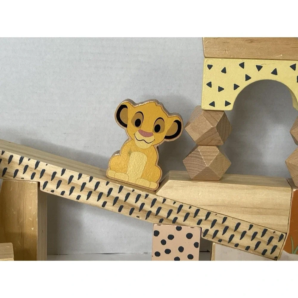 Just Play Disney Wooden Lion King Pride Rock Building Blocks set